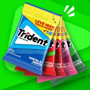 Chiclete Trident menta sem açúcar